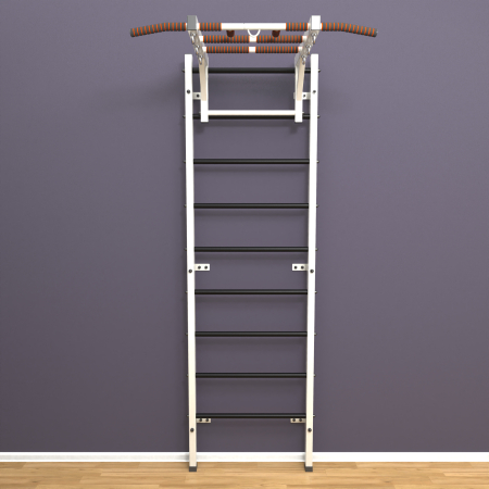 картинка Шведская стенка «LittleSport» Л Белый черные ступени от магазина Лазалка