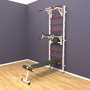 Шведская стенка "LittleSport" Pull-Up 3.0 (белый*красный)