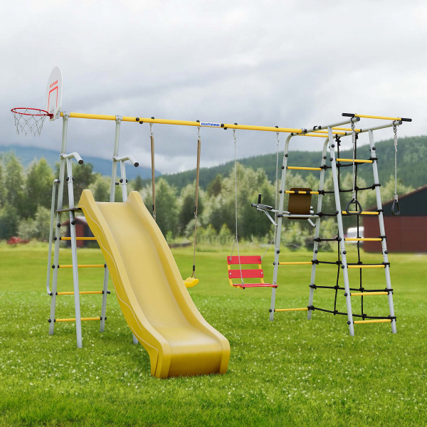картинка Детский спортивный комплекс для дачи Romana Богатырь Плюс-2 МАХ (Комплект №11) от магазина Лазалка