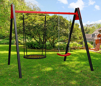 Уличные качели Sv Sport Maxi УК143.5В2 (3.0м/Гнездо 115см/"Лодочка"/Подвесы на втулке 2к)
