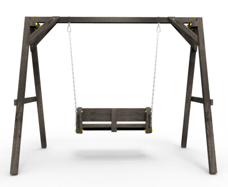 Деревянные качели Пикник 2 "Блэк" (диванчик на цепях)