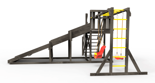 Детская площадка - деревянная горка  Пикник "Зима №2" Блэк с рукоходом