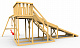 Детская площадка - деревянная горка Пикник "Зима №3" с качельной балкой