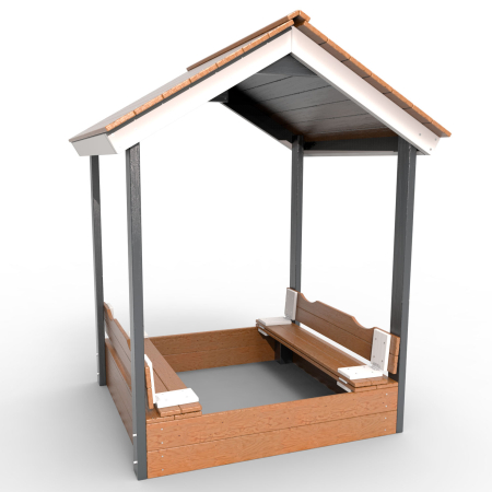 картинка Детская деревянная песочница с крышей "Ультра" от магазина Лазалка