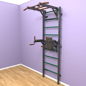 Шведская стенка «LittleSport» Graphite Long 2.0 зеленые ступени