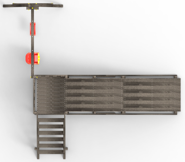 Детская площадка - деревянная горка  Пикник "Зима №2" Блэк с качельной балкой