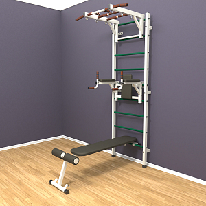 Шведская стенка "LittleSport" Long 3.0 (белый*зеленый)