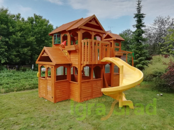 картинка Детская площадка IgraGrad "Клубный домик Макси с трубой" от магазина Лазалка