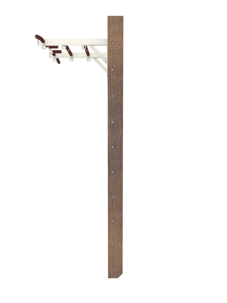 Брашированная шведская стенка "Кастерли" Classic с турником (Белые ступени)