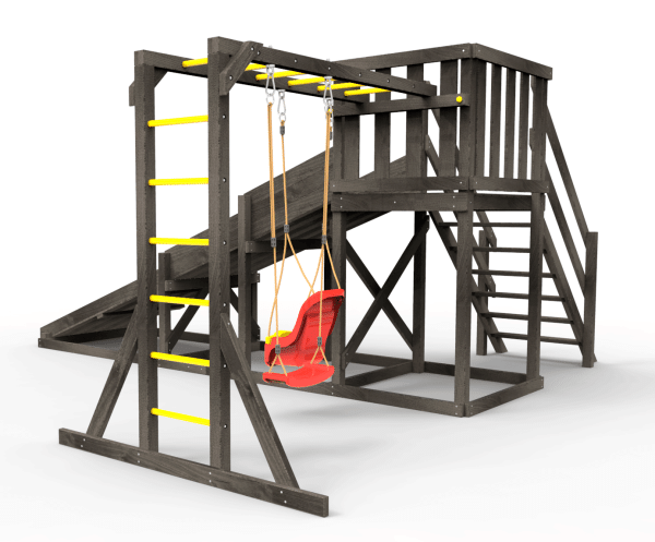 Детская площадка - деревянная горка  Пикник "Зима №2" Блэк с рукоходом