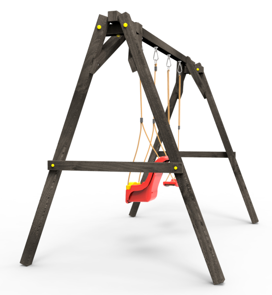 Деревянные качели Пикник 2 "Блэк" (качели долька + для малышей)