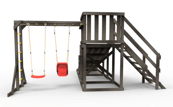 Детская площадка - деревянная горка  Пикник "Зима №2" Блэк с рукоходом