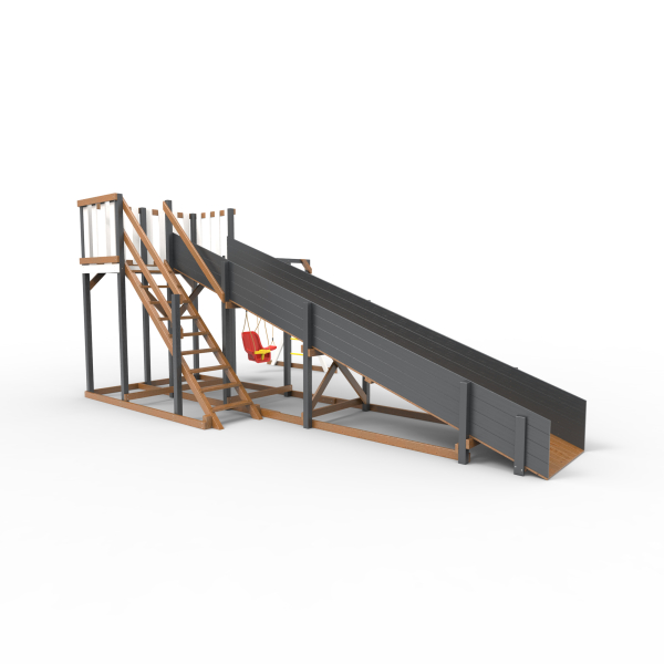 Детская площадка - деревянная горка Пикник "Зима №3" Ультра с рукоходом