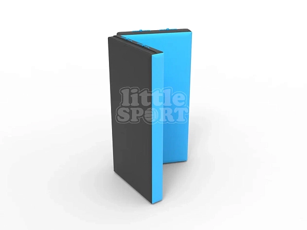 картинка Мат кожзам LittleSport (100х100х10см) складной в 2 сложения черный\голубой от магазина Лазалка