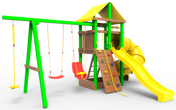картинка Детская игровая площадка Пикник  "Элит" с винтовой трубой (зеленый) от магазина Лазалка