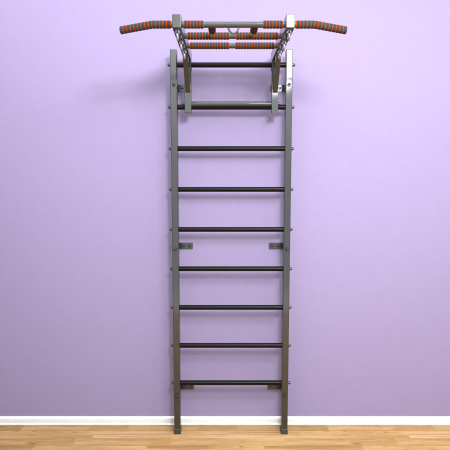 картинка Шведская стенка «LittleSport» Л Графит черные ступени от магазина Лазалка