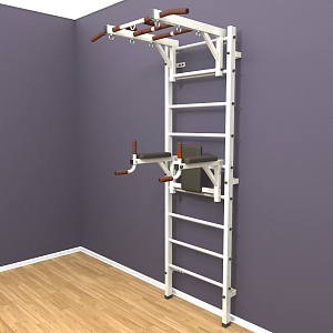 Шведская стенка «LittleSport» White Long 2.0 белые ступени